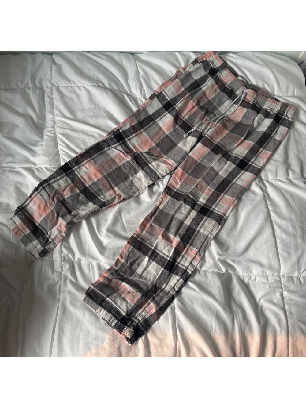 pink gray and black plaid pajama pants small